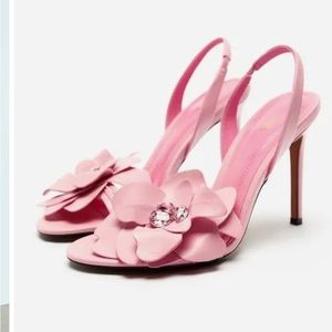 Zara Leather Flower Heels